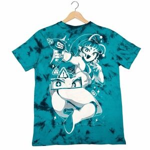 G59 Area 69 Tie Dye Graphic T Shirt Anime Streetwear XL Green New